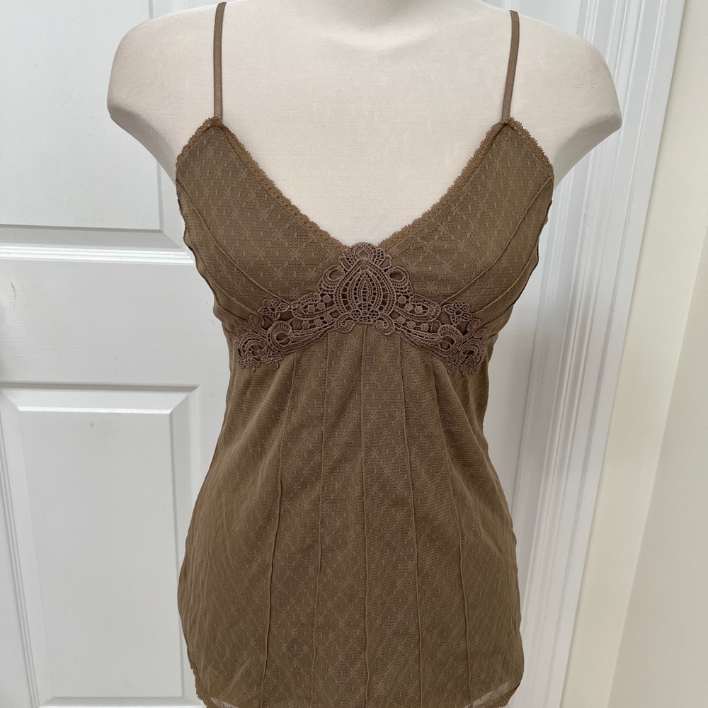 No Boundaries Brown Lace Detail Camisole